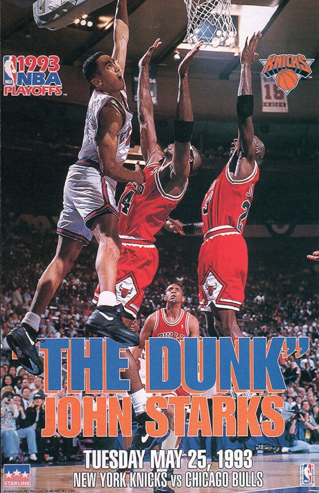 STARLINE John Starks “The Dunk” NY Knicks 23X35 FULL SIZE ORIGINAL POSTER