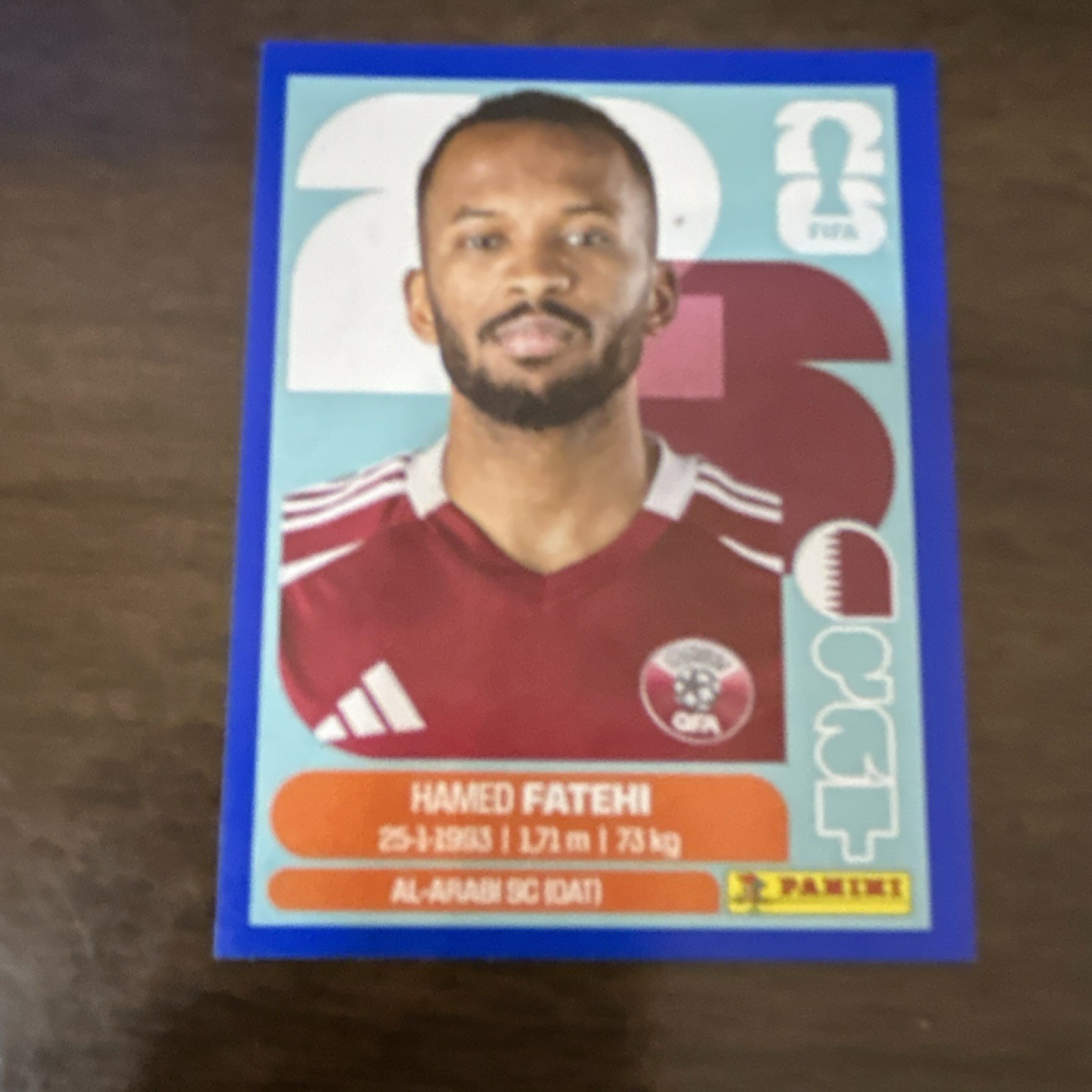 Panini FIFA World Cup Qatar 2022 Hamed Fatehi Al-Arabi SC Portrait Sticker 203