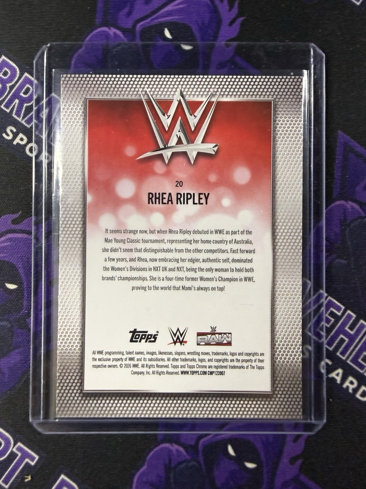2026 Topps Chrome WWE Rhea Ripley Magenta Refractor #112/399