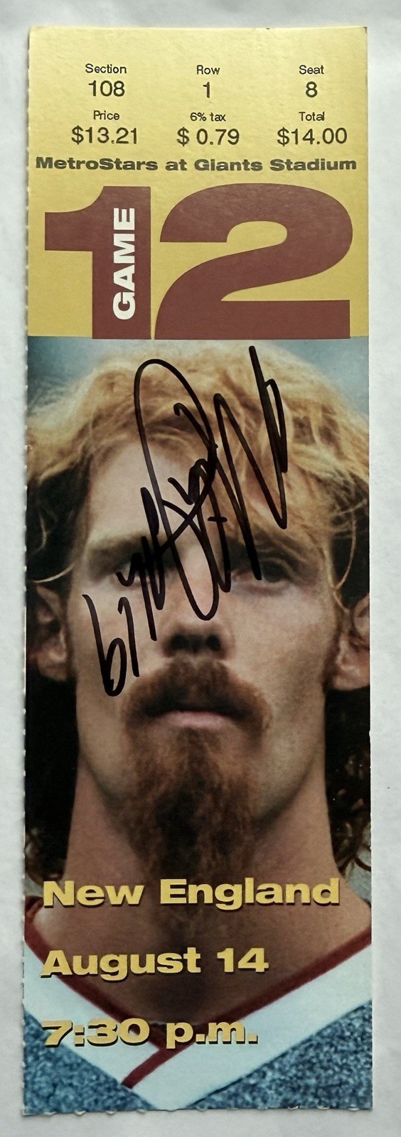Alexi Lalas MLS Soccer Signed Game Ticket