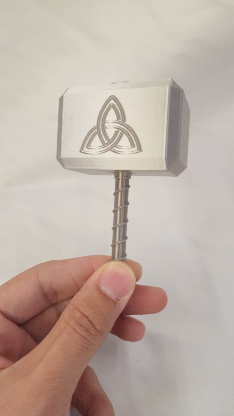 Mini Mjolnir Thor’s Hammer – 3D Printed PLA Silver
