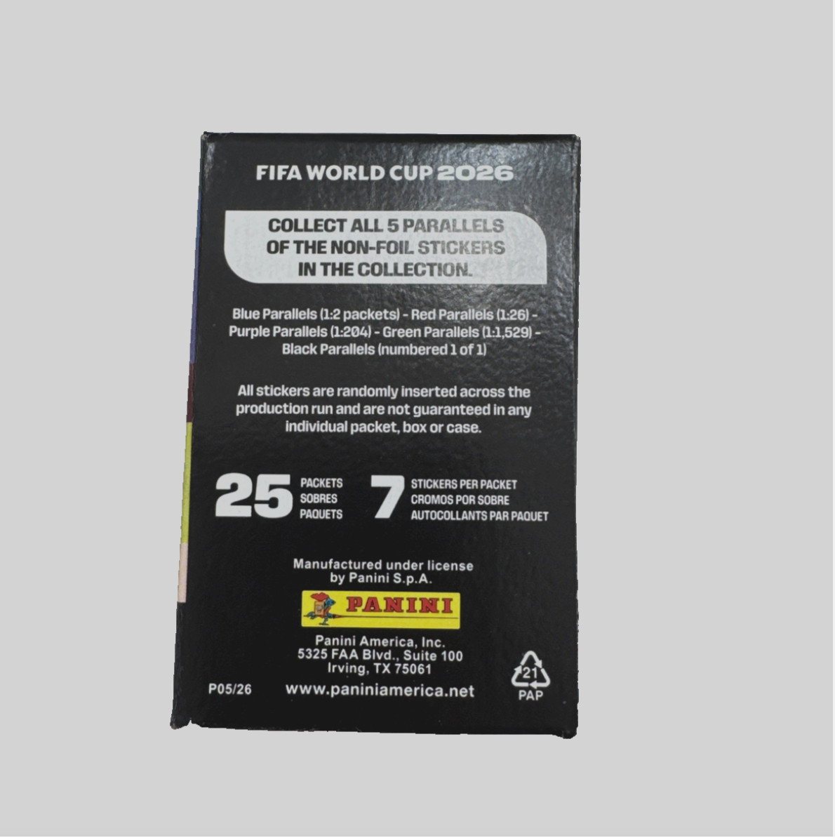 Panini FIFA World Cup 2026 Sticker Collection Box 25 Packs 199 Stickers Sealed