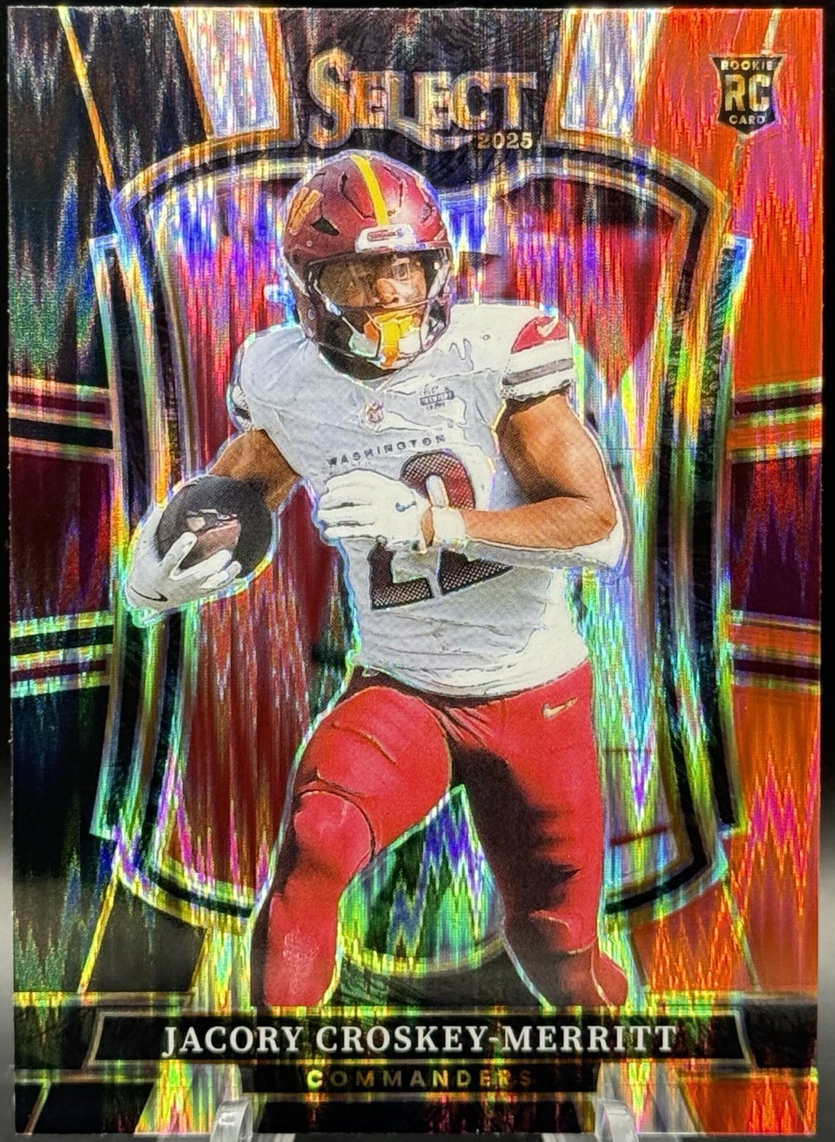 2025 Panini Select Jacory Croskey-Merritt #188 (RC) Black & Red Shock Prizm