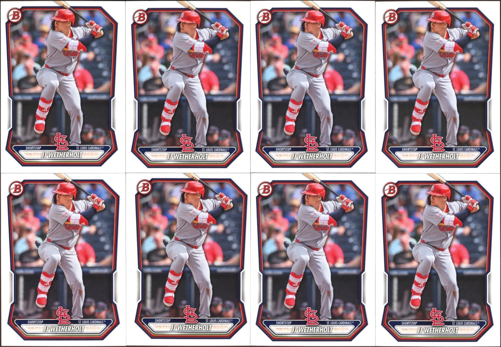 JJ Wetherholt 2026 Bowman BP-115 – 8 Card Lot
