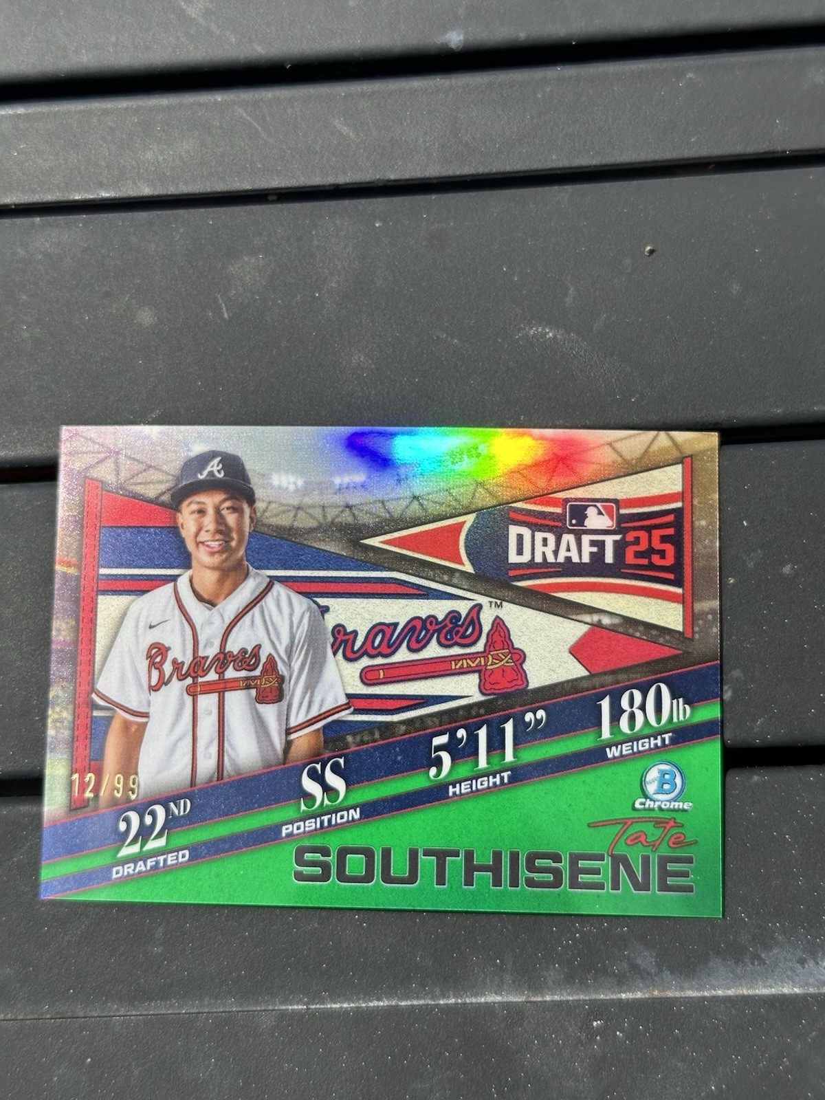 2025 Bowman Draft Chrome Tate Southisene Bowman Draft Night Green Refractor /99