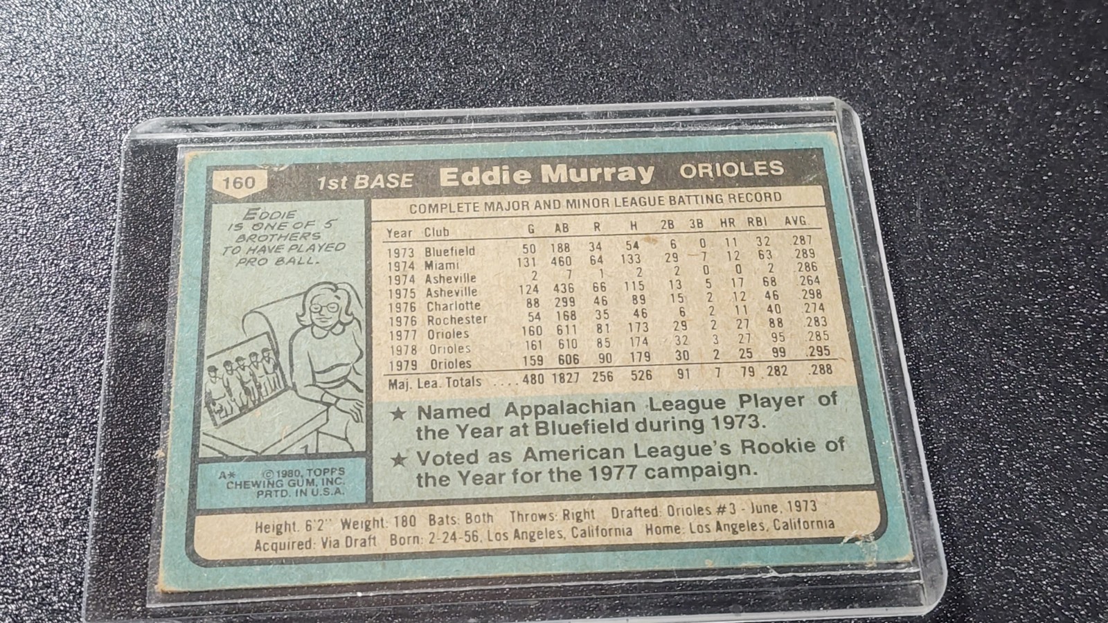 1980 Topps – Eddie Murray #160 VG-EX