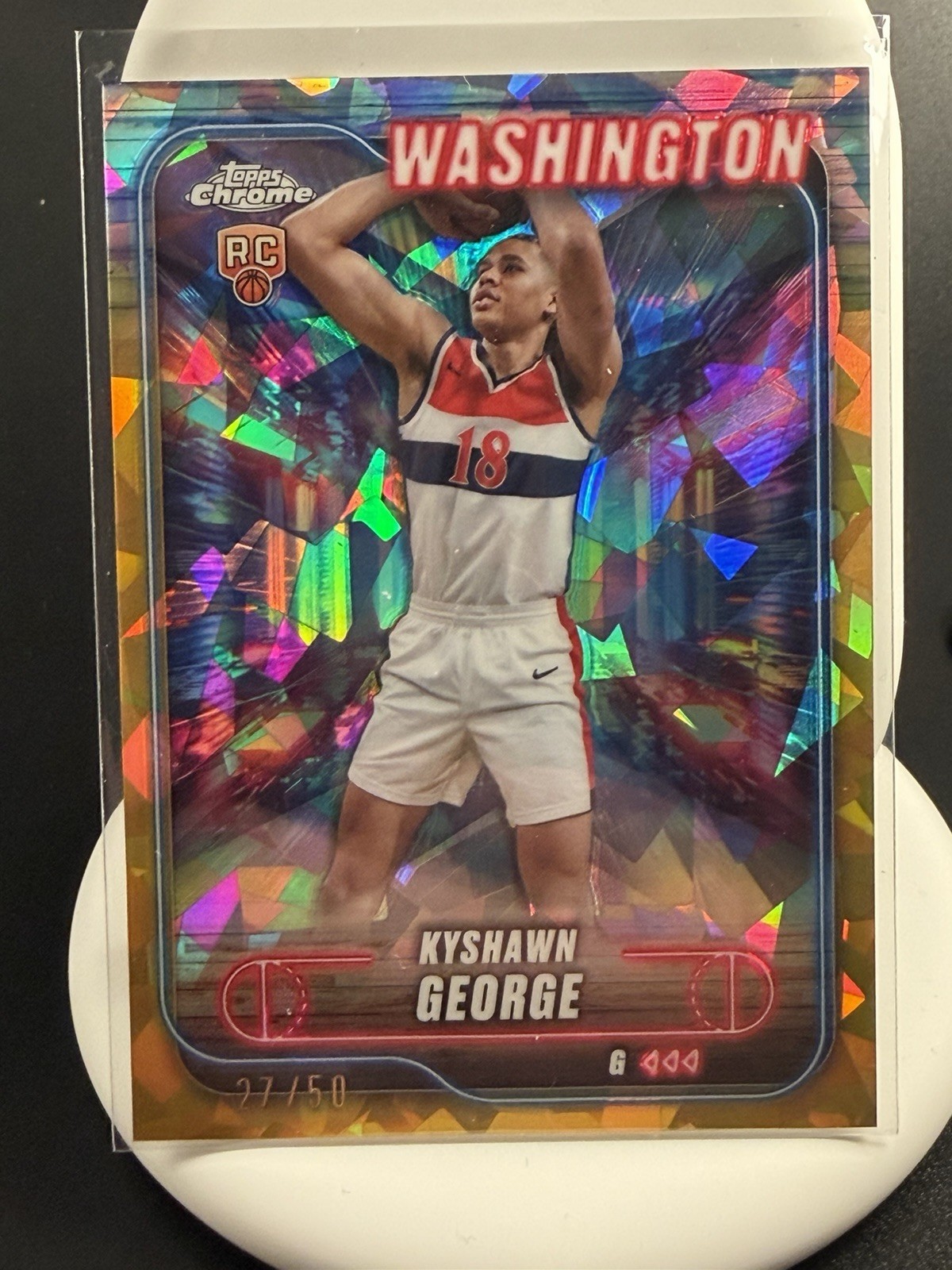 Topps Chrome Sapphire 2024-25 Kyshawn George #158 Rookie Gold /50 Wizards