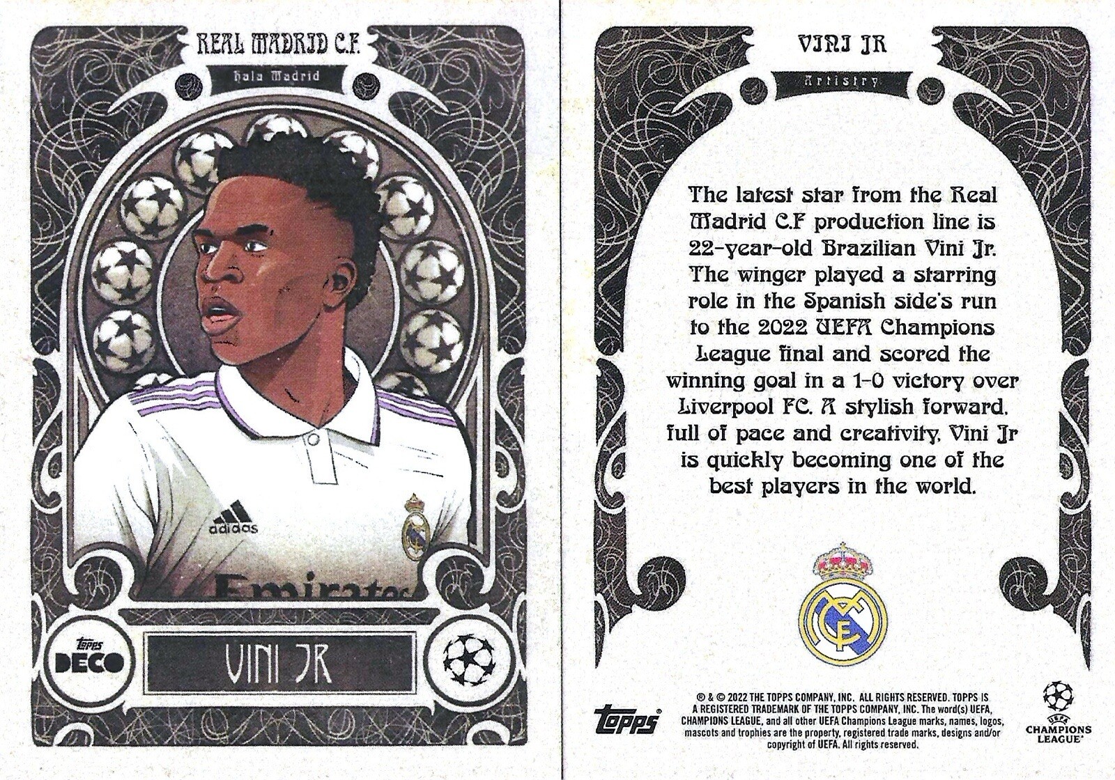 2022-23 Topps Deco UCL Artistry Vinicius Junior