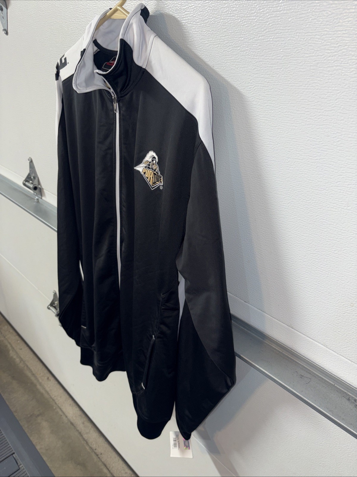 Purdue Boilermakers Genuine Stuff Full Zip Track Jacket Black White L NWT
