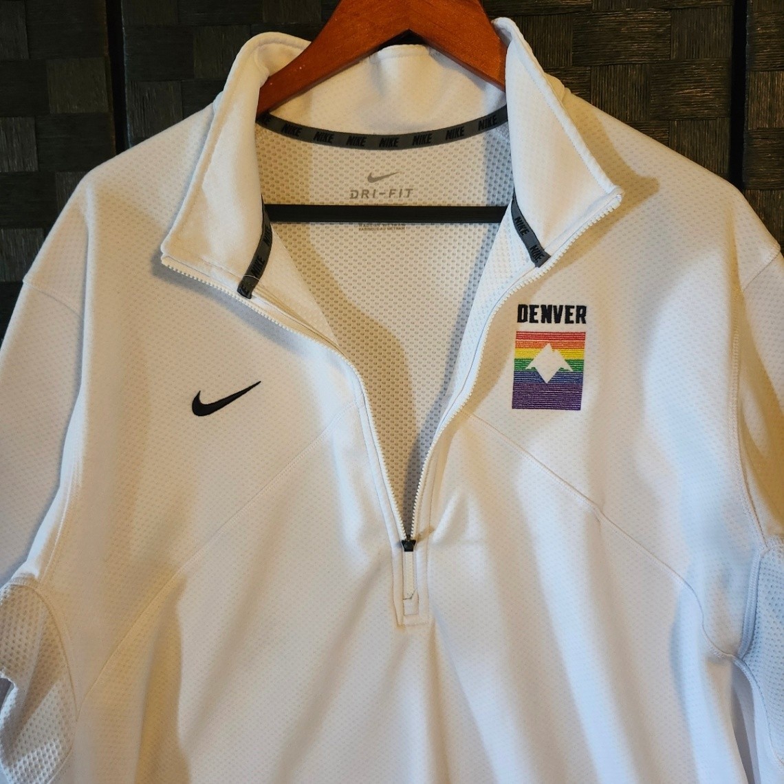Nike Denver Nuggets Dri-FIT Quarter Zip Pullover 2XL White Men’s NBA