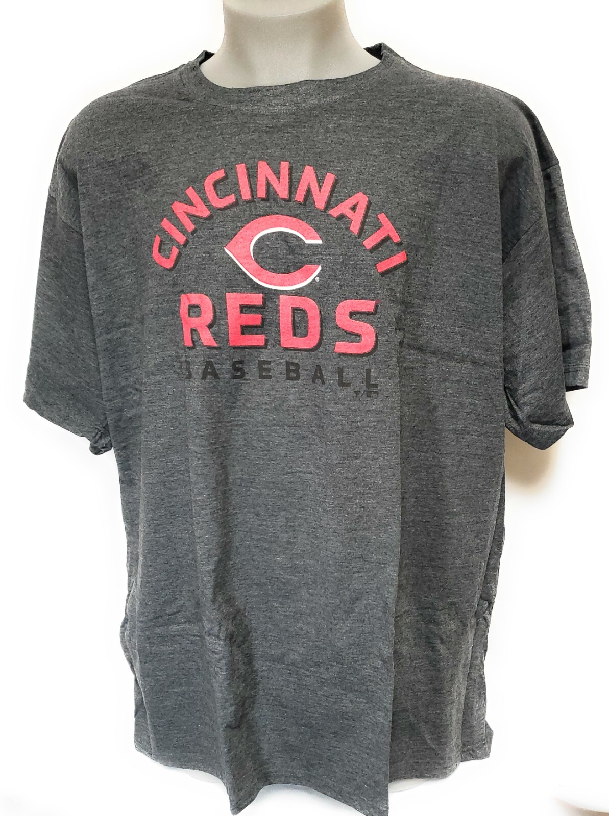 Mens Fanatics Cincinnati Reds Charcoal Grey Wonderment MLB Baseball Tee T-Shirt