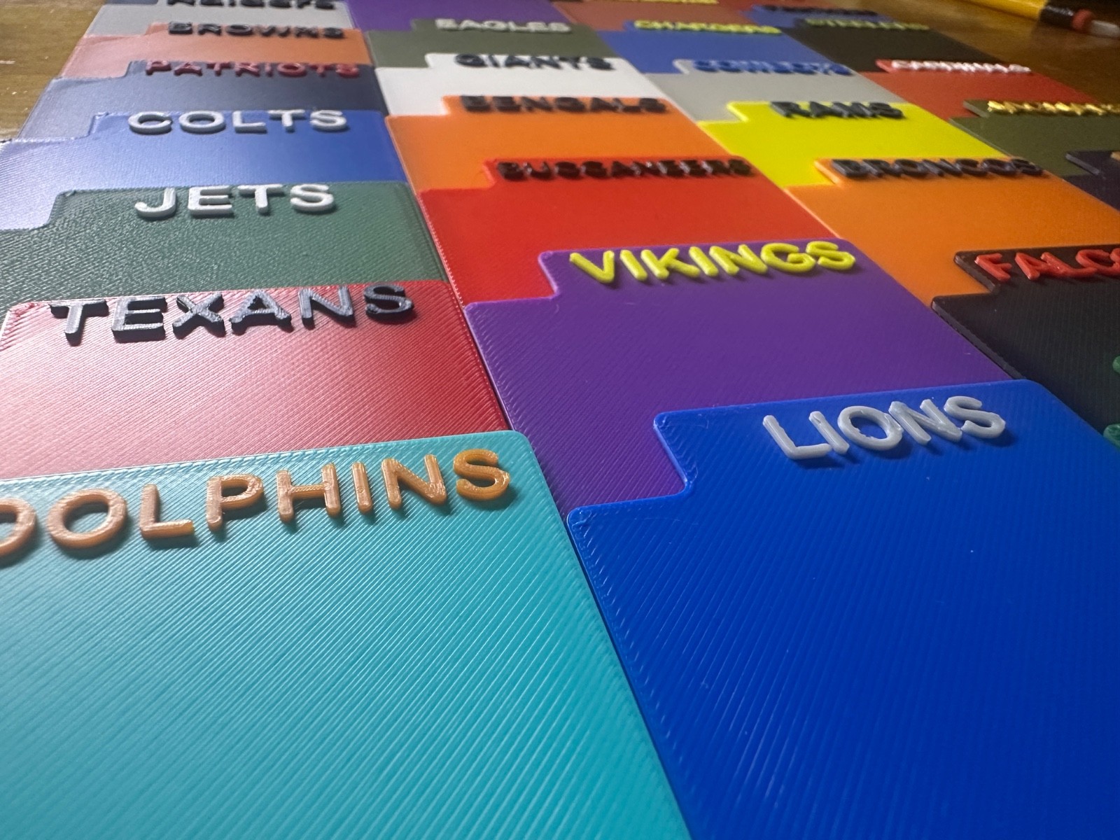 (32) STANDARD NFL Team Sports Card Dividers Football Trading MADE IN USA PLASTIC