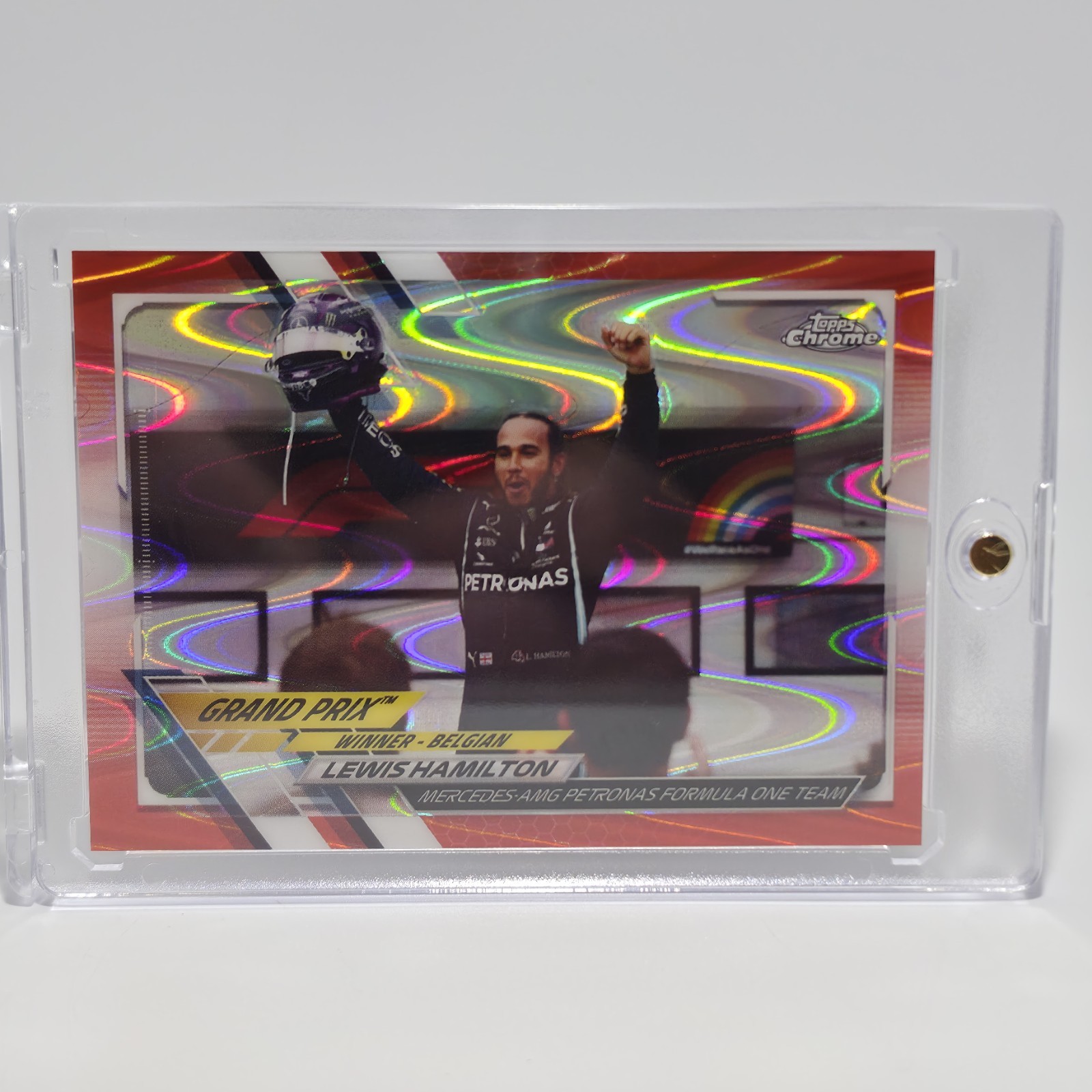 2021 Topps Chrome F1 Lewis Hamilton 1/5 RED WAVE REFRACTOR 1/5 #140 Alpha RARE