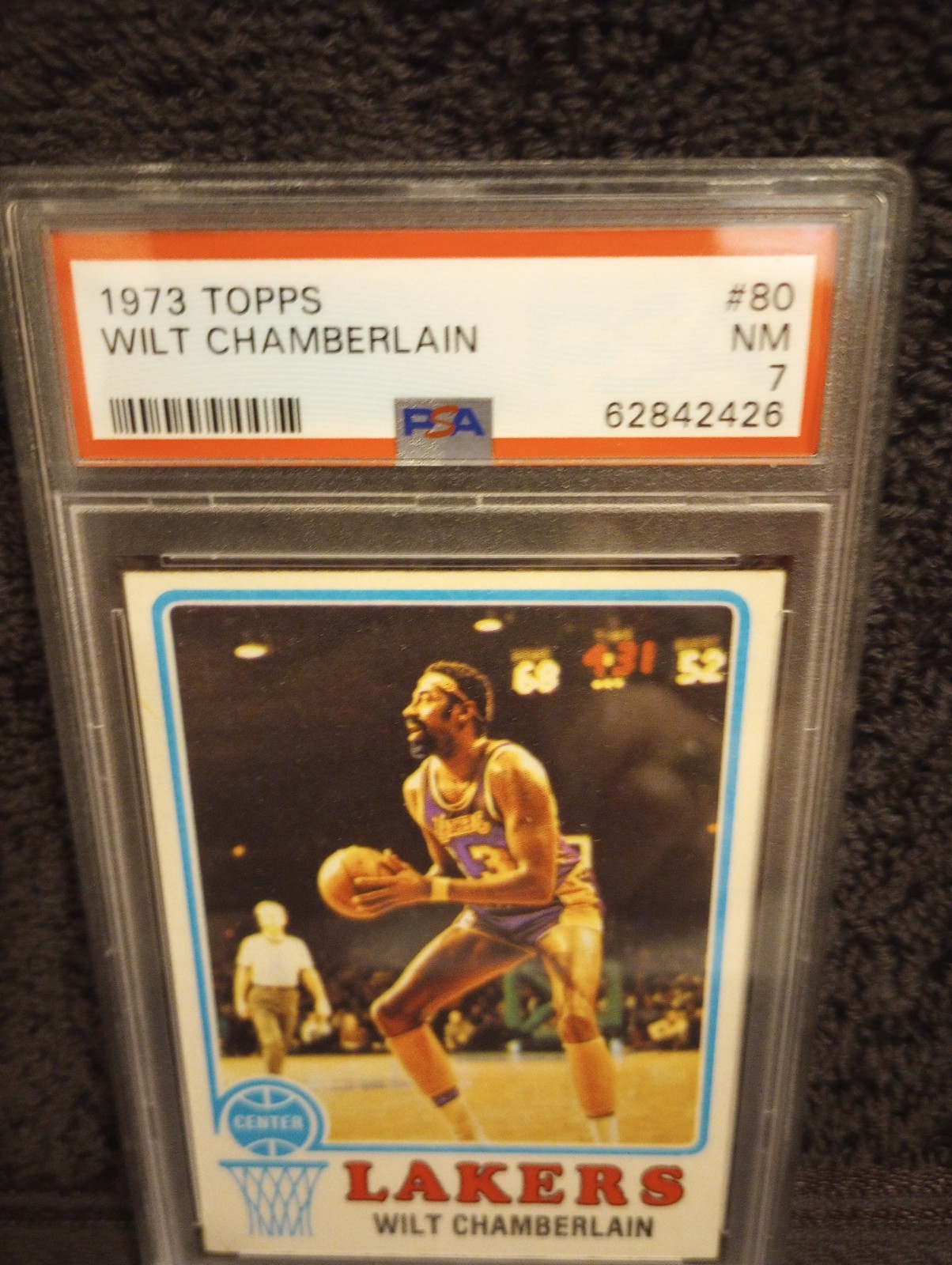 1973 WILT CHAMBERLAIN TOPPS #80 PSA 7 NEAR-MINT!! LA LAKERS
