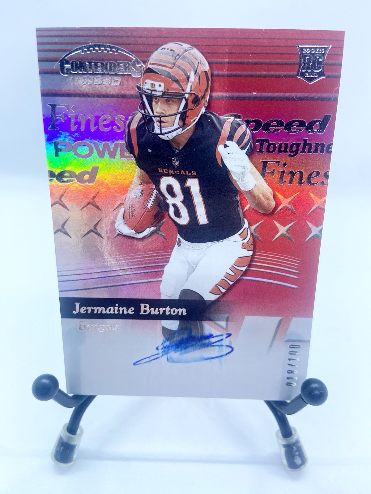2024 Panini Contenders – 1999 Jermaine Burton #CS-JBN Red /100 (AU, RC) READ