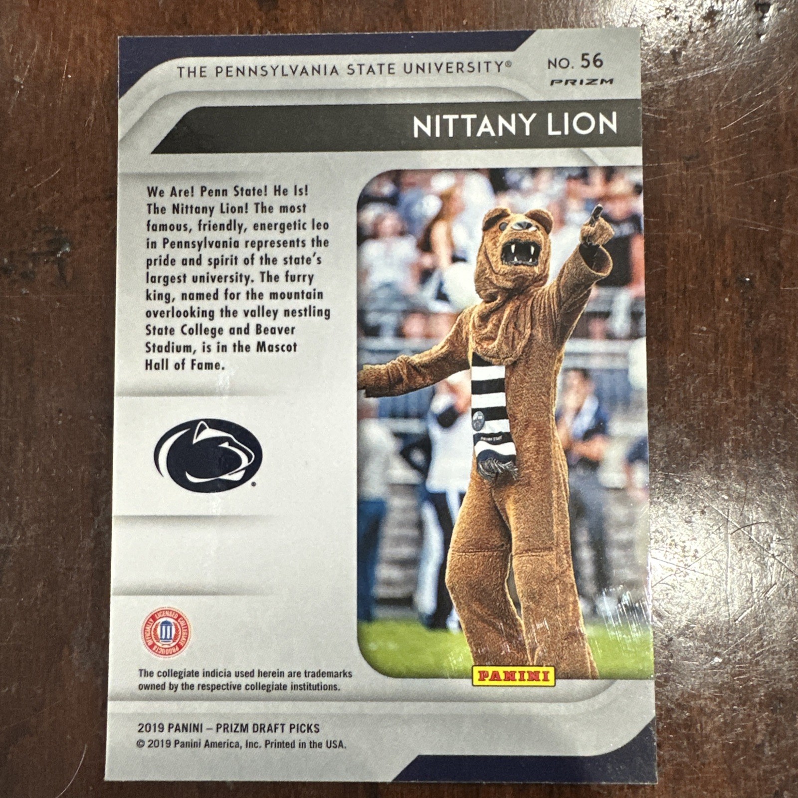 2019 Panini Prizm Draft – Mascots Penn State Nittany Lions #56 Silver Prizm