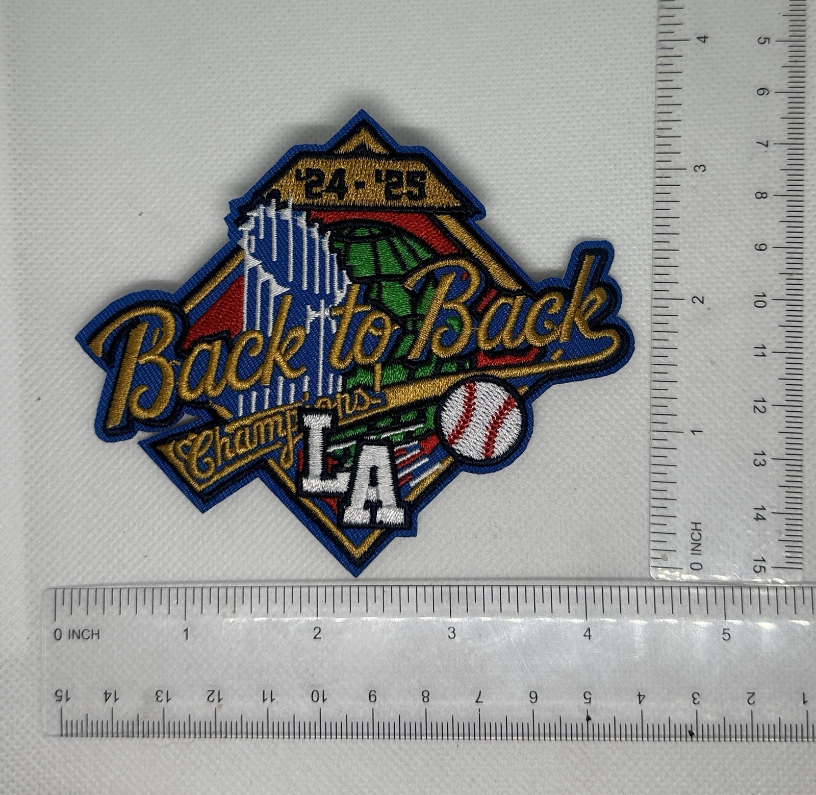 Los Angeles Dodgers 2025 World Series Champions Patch 4.5” X 4” Iron On