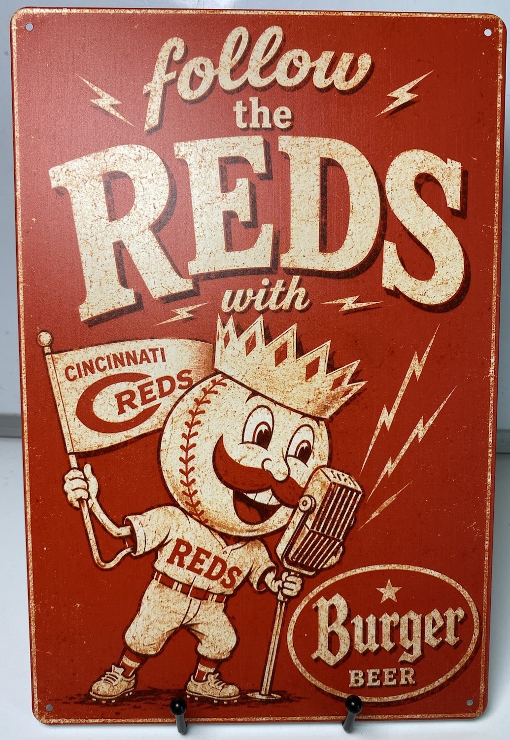 Cincinnati Reds Burger Beer Sign – Christian Moerlein Brewing – Pete Rose