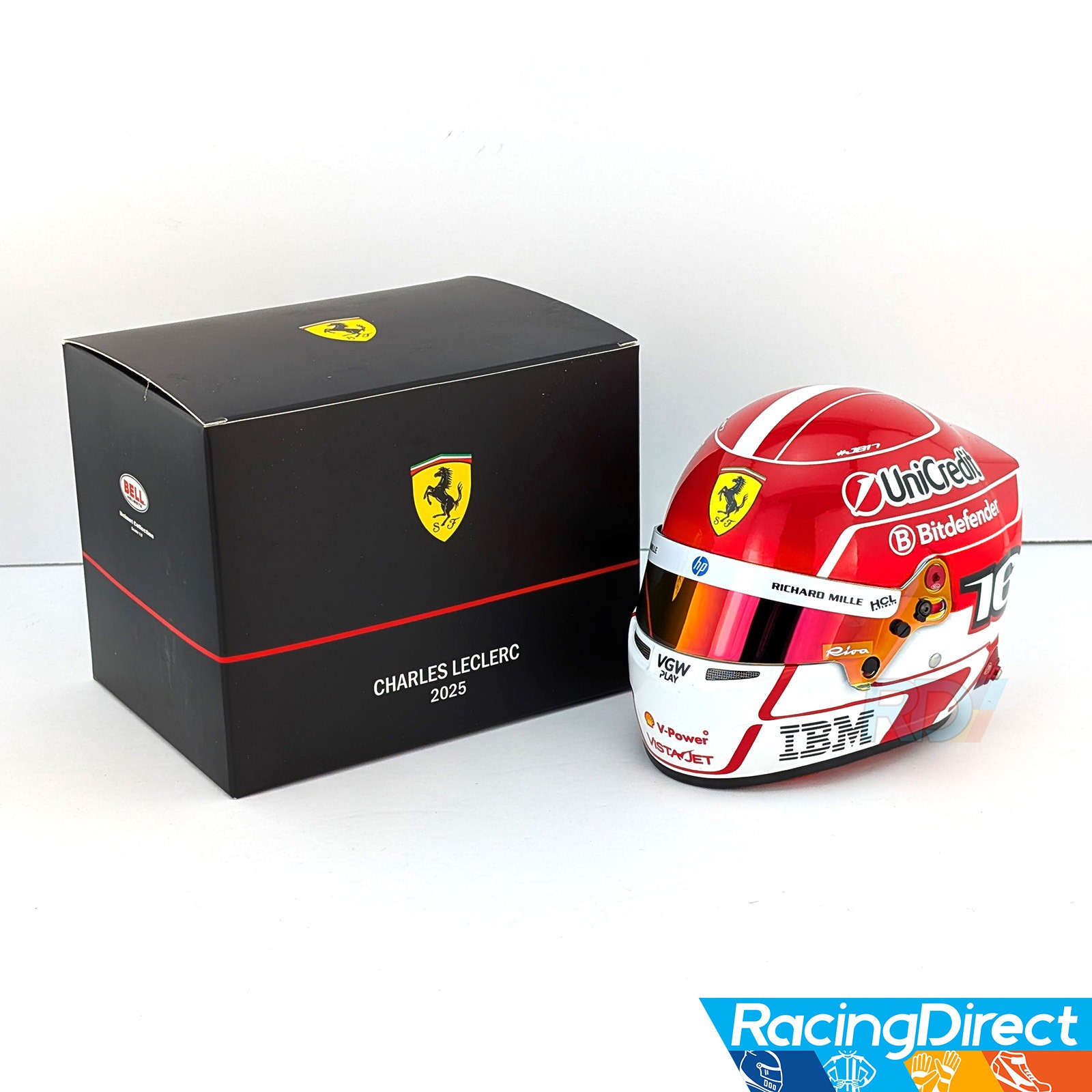 2025 Charles Leclerc Mini Helmet – 1:2 Scale – Ferrari Bell F1 Helmet – 4100413