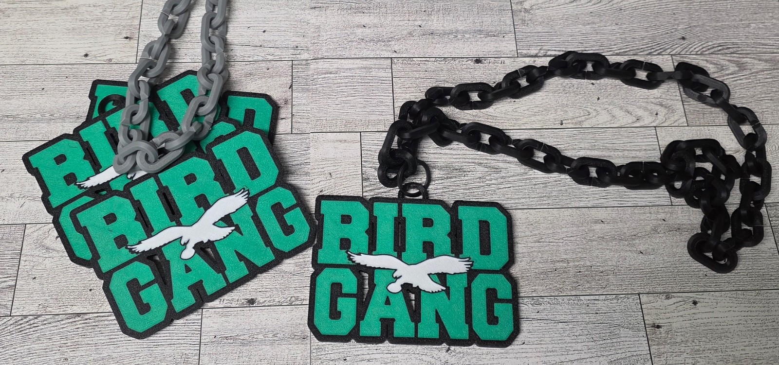 🔥Philadelphia Eagles BIRD GANG 3D Print rally LONG Chain Kelly Green