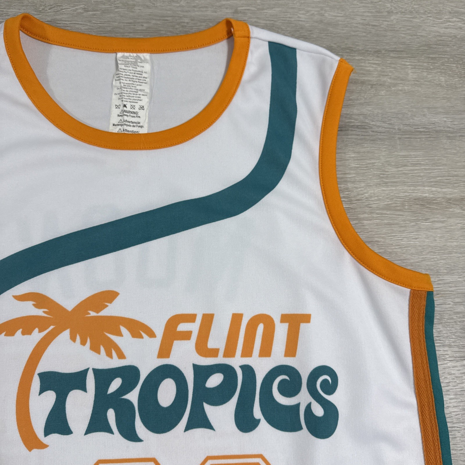Flint Tropics Basketball Jersey Jackie Moon White Orange One Size Movie
