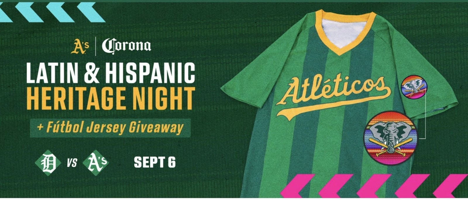 OAKLAND A’s Latin Hispanic Heritage LIMITED EDITION SGA 9/6/24 Futbol Jersey XL