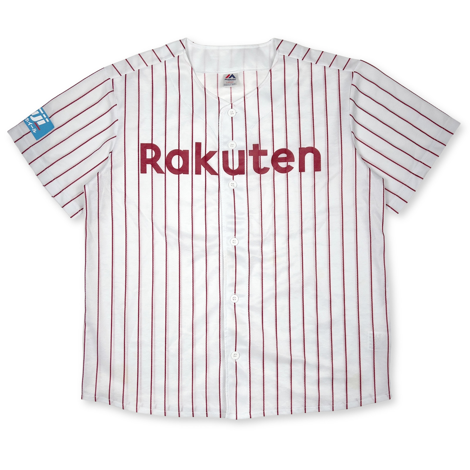 Genuine Japan Baseball Majestic Tohoku Rakuten Eagles Pin Stripe Jersey White