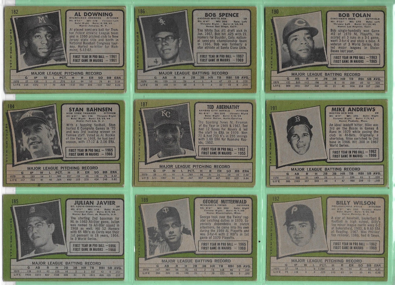 1971 Topps Baseball – Pick Your Cards & Fill Your Sets – Cards (8-223)