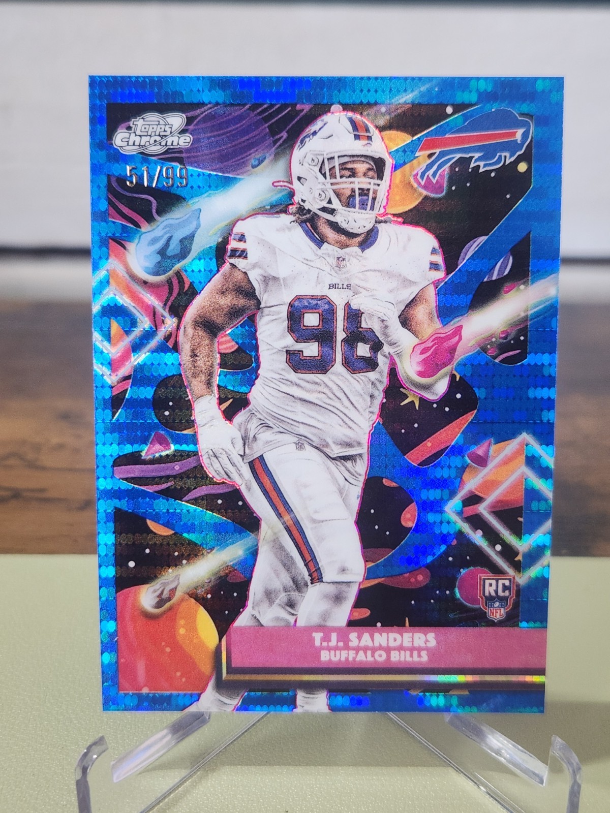 T.J. SANDERS – 2025 Topps Chrome Cosmic #111 – Blue Moon Refractor /99 – ROOKIE