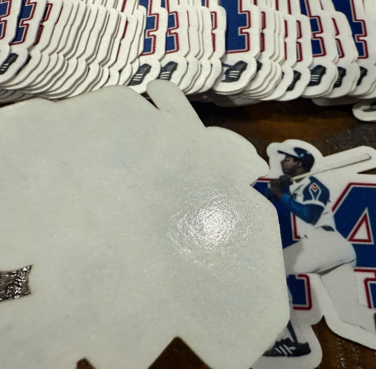 (LOT OF 2) Hank Aaron 44 HOF Home Run King 3in. Jersey Iron On Ready Patch