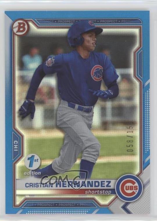2021 Bowman Draft 1st Edition Blue Foil 58/150 Cristian Hernandez #BD-193 0p8x