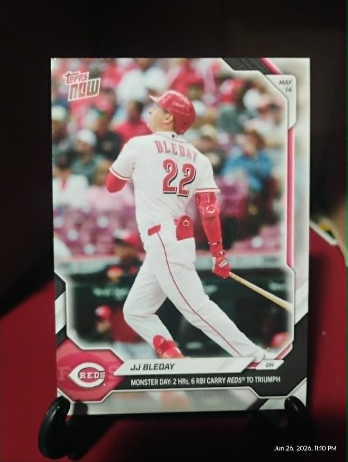 2026 TOPPS NOW MLB #203 JJ BLEDAY CINCINNATI REDS MONSTER DAY 2-HRs PR:541