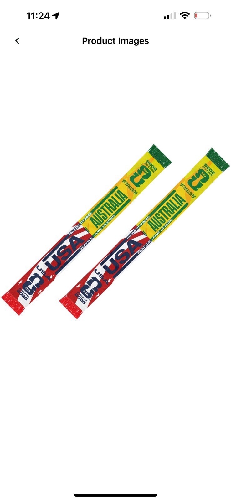 Usa vs Australia World Cup 2026 Soccer Seattle Matchday Scarf