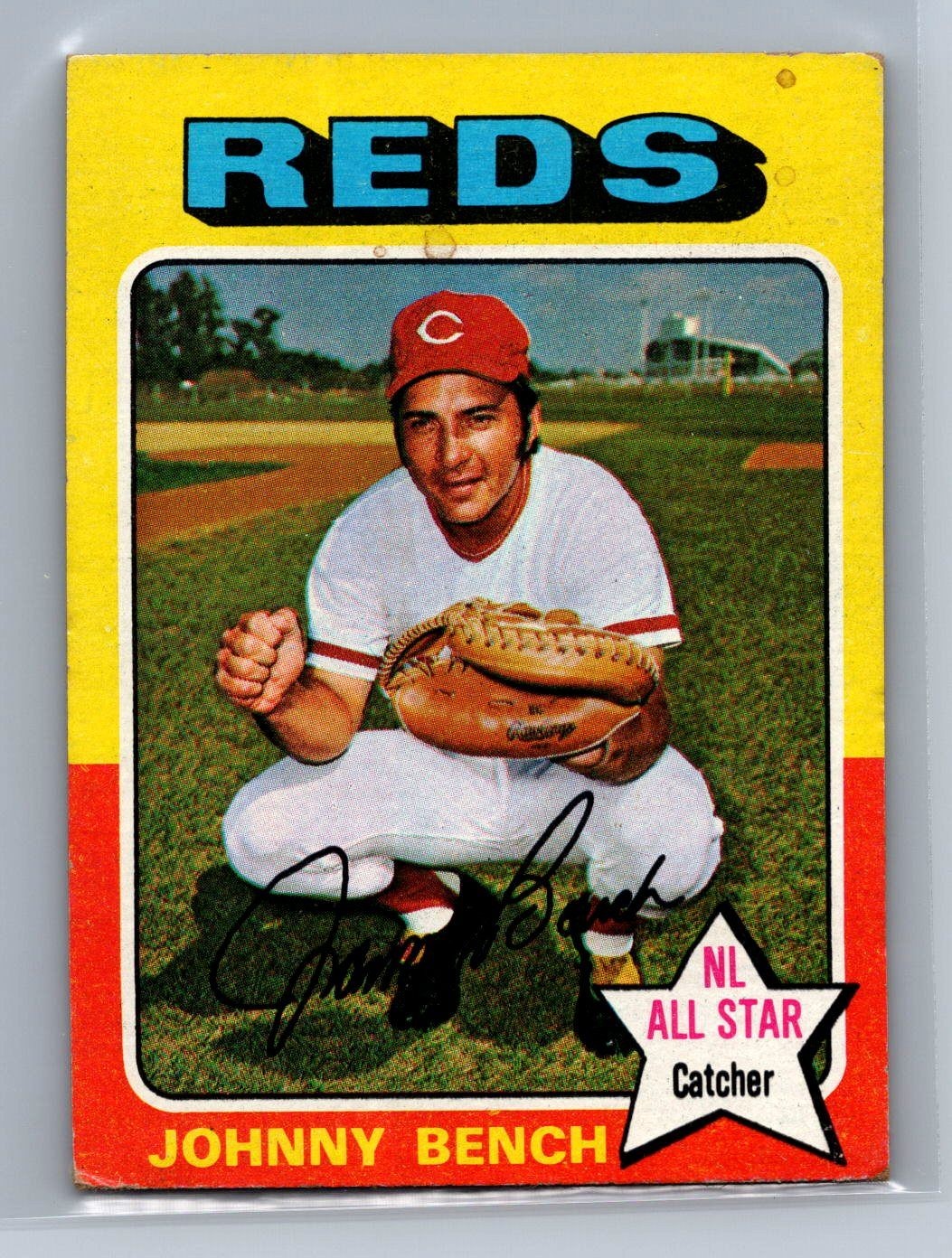 Johnny Bench Cincinnati Reds 1975 Topps MINI NL All Star Catcher #260