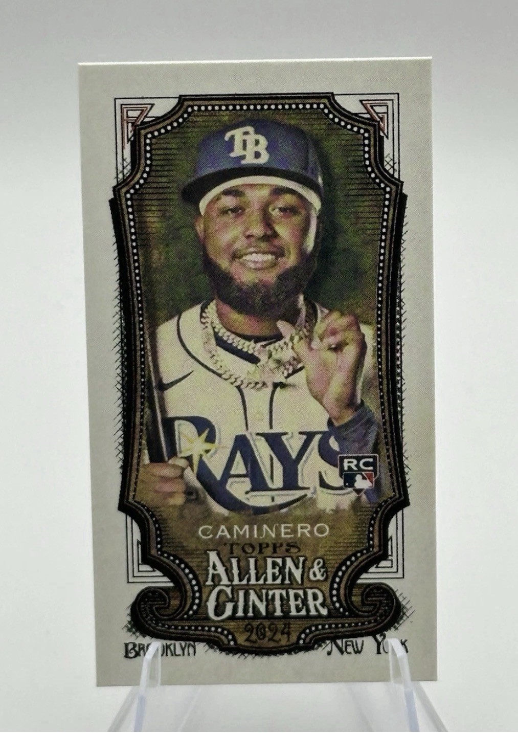 2024 Topps Allen & Ginter Mini #92 Junior Caminero RC Tampa Bay Rays