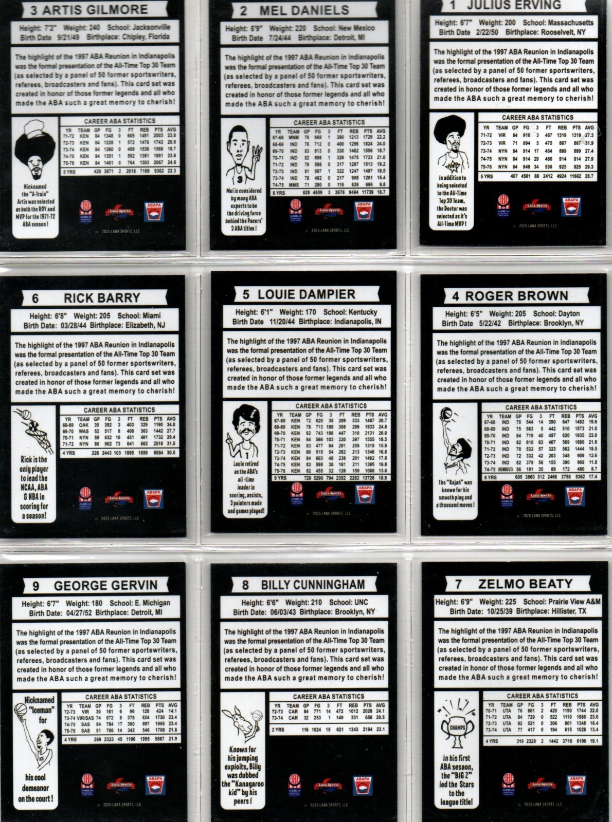 2025 Lana Sport ABA Basketball Vol 2 Complete Set Ltd Edition U pick future NBA!