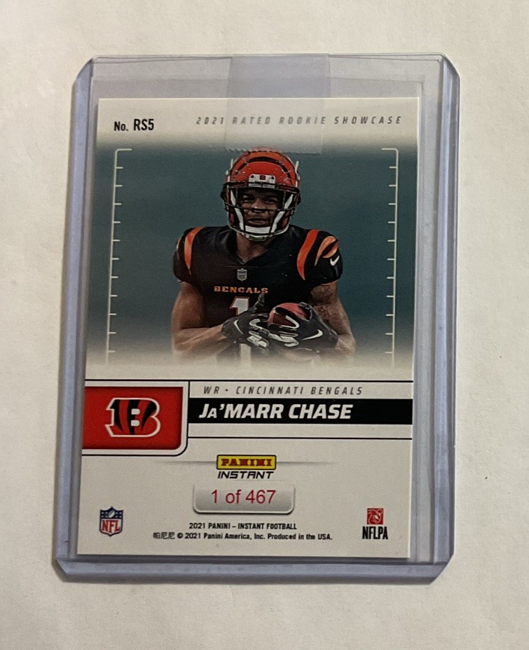 Ja’Marr Chase Rated Rookie Showcase 2021 Panini Instant #RS5 Bengals RC