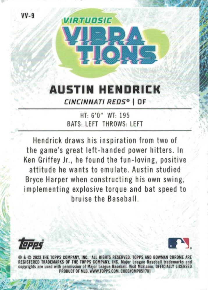 Austin Hendrick 2022 Bowman #VV-9 Virtuosic Vibrations Cincinnati Reds