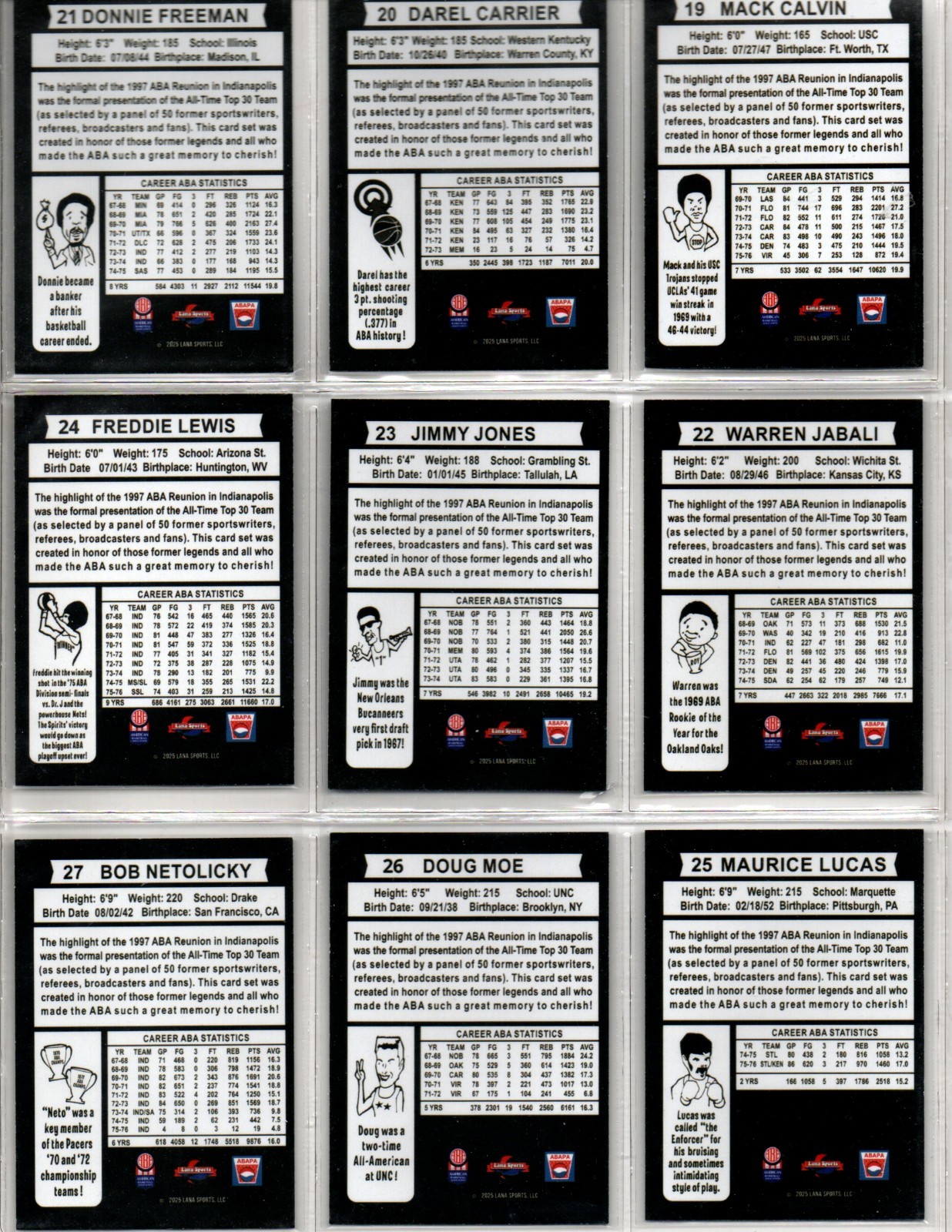 2025 Lana Sport ABA Basketball Vol 2 Complete Set Ltd Edition U pick future NBA!