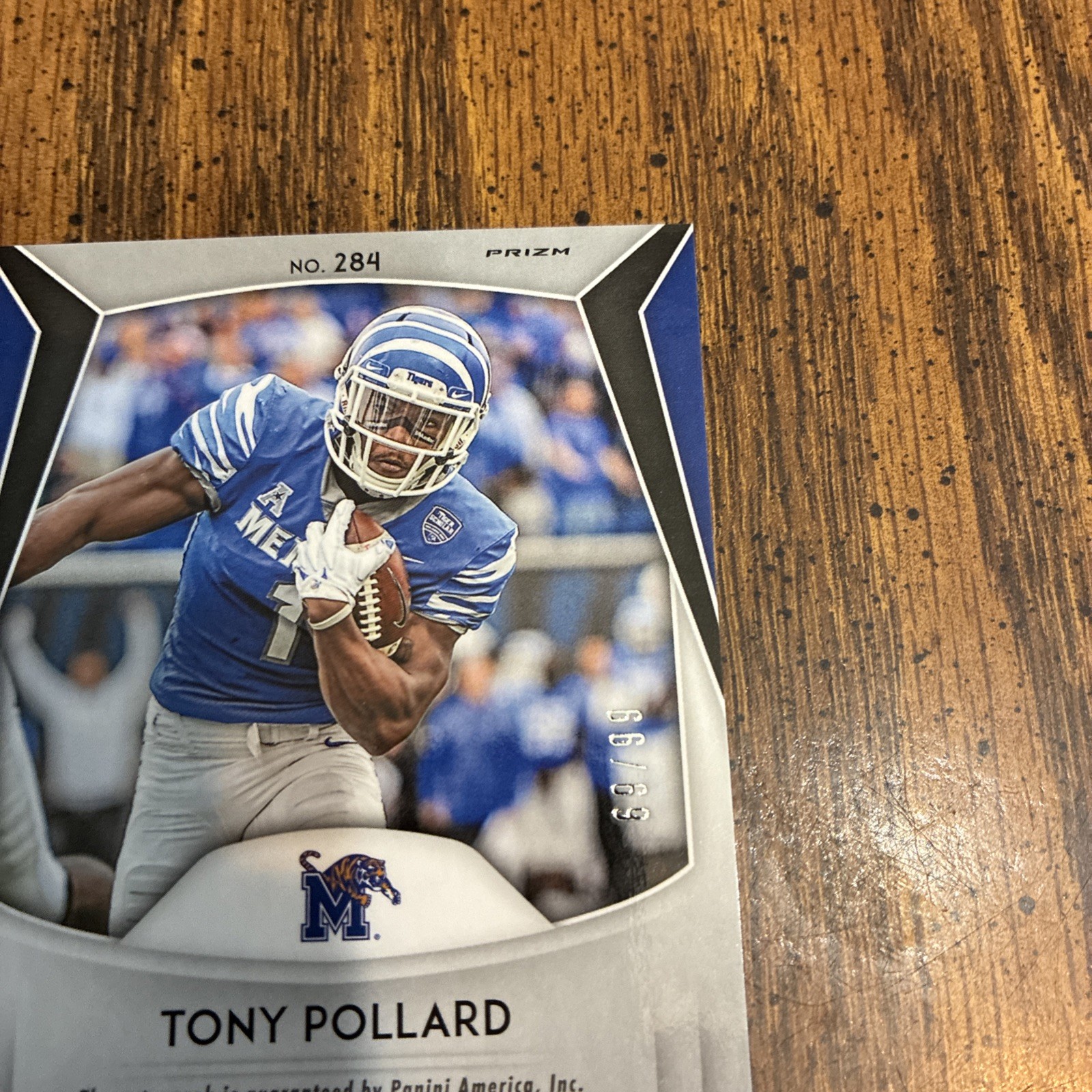 2019 Panini Prizm Draft Picks – Auto Tony Pollard #284 Red, White, & Blue /99