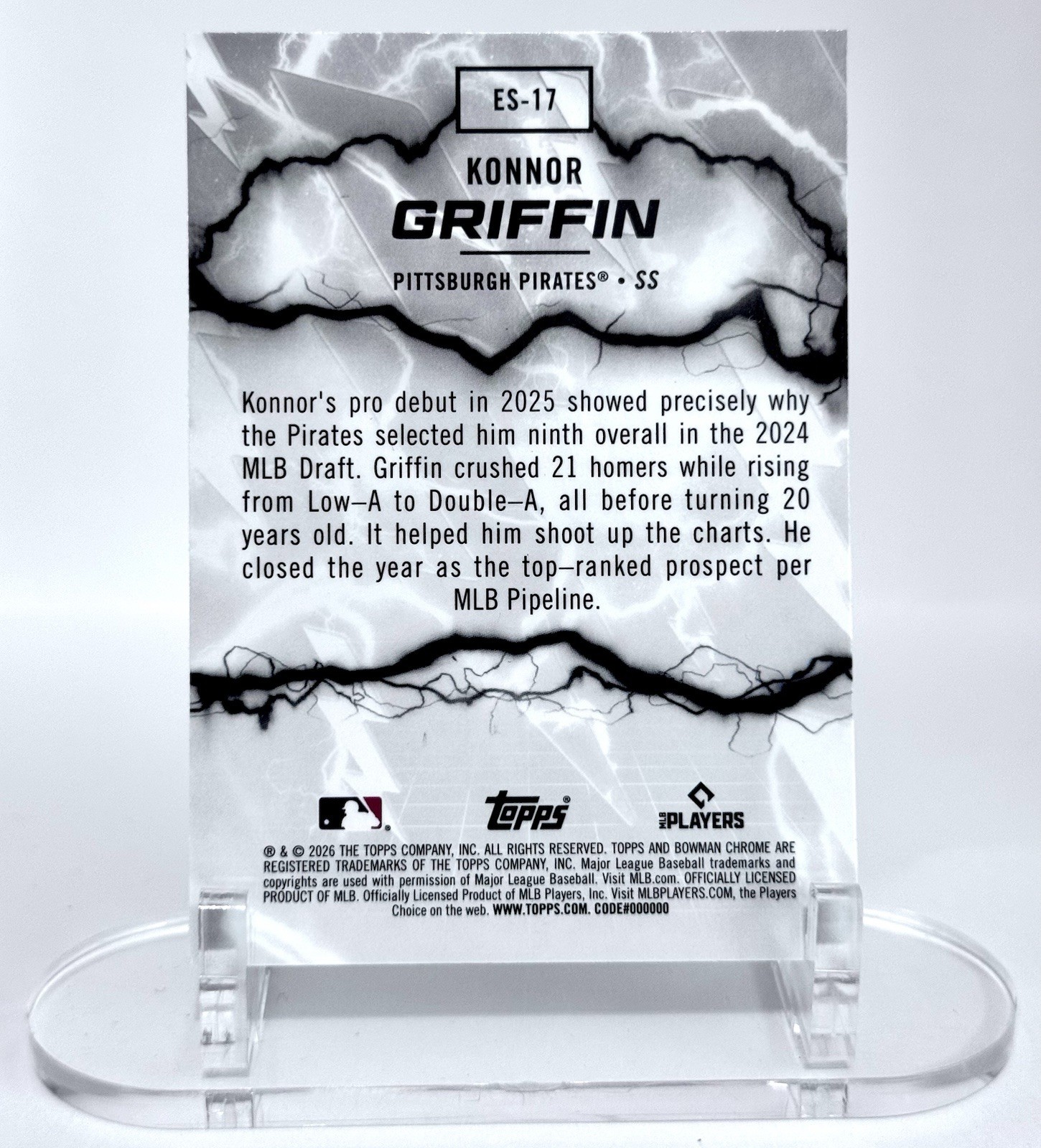 2026 Bowman Konnor Griffin Refractor Electric Sluggers #ES-17 Pittsburgh Pirates