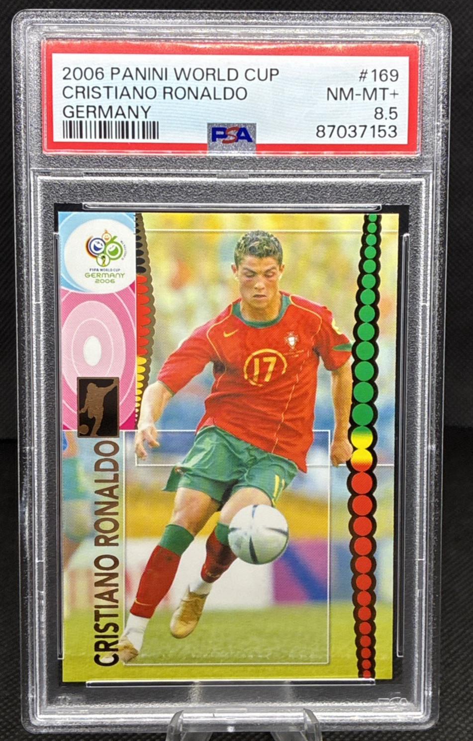 2006 Panini FIFA World Cup Cristiano Ronaldo PSA 8.5 Portugal #169