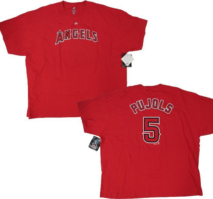 New Anaheim Angels #5 Albert Pujols Mens Sizes 2XL-5XL-6XL-Tall Majestic Shirt