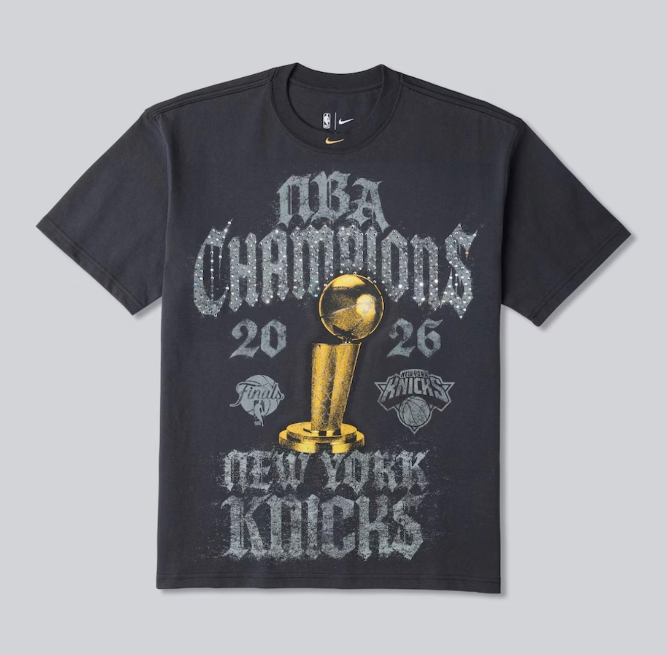 Nike New York Knicks NBA Finals Locker Room Rhinestone T-Shirt Tee Size L Large