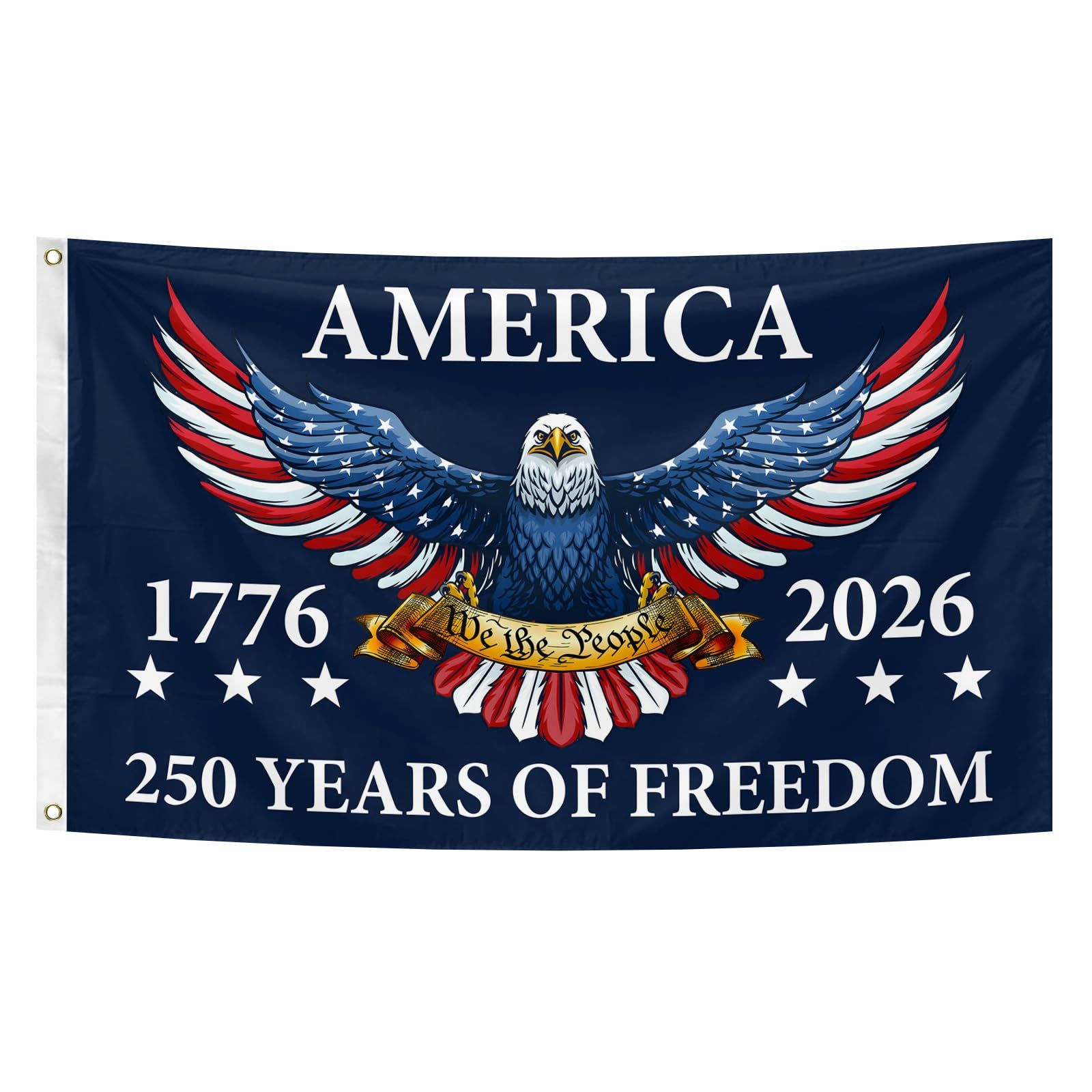 USA 250th Birthday Flag 3×5 Ft with 250 Years Anniversary ft, blue