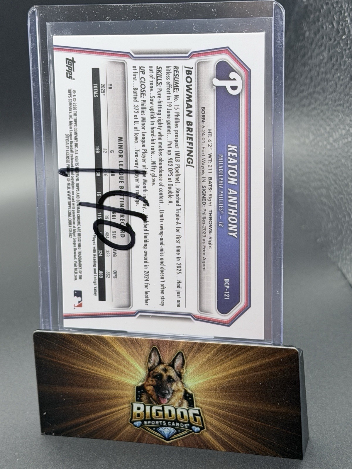 2026 Bowman Chrome Keaton Anthony Gold Geometric #BCP-121 /50