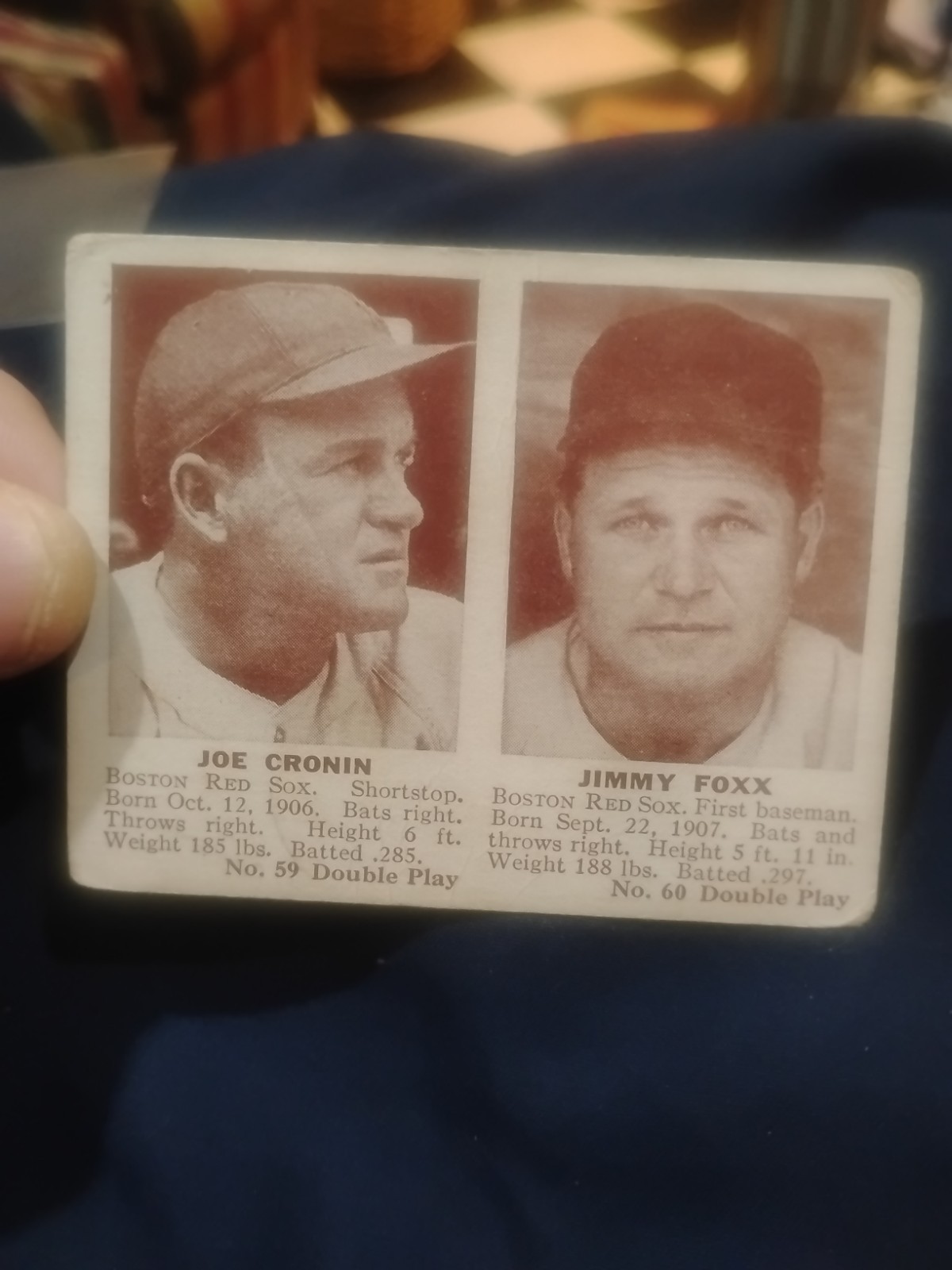 1941 Double Play R330 Joe Cronin Jimmy Foxx Red Sox HOFers #59-60 G/VG Rare!