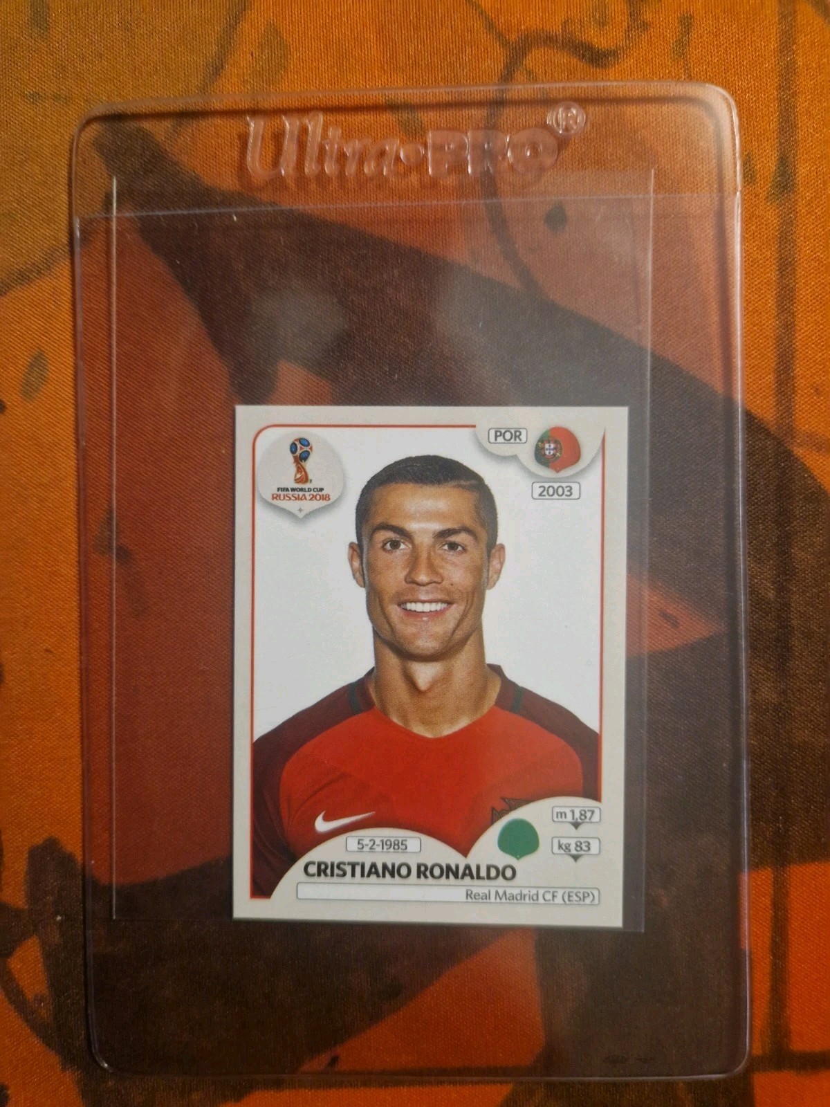 CRISTIANO RONALDO Panini FIFA WORLD CUP Album Sticker Collection LOT of 5