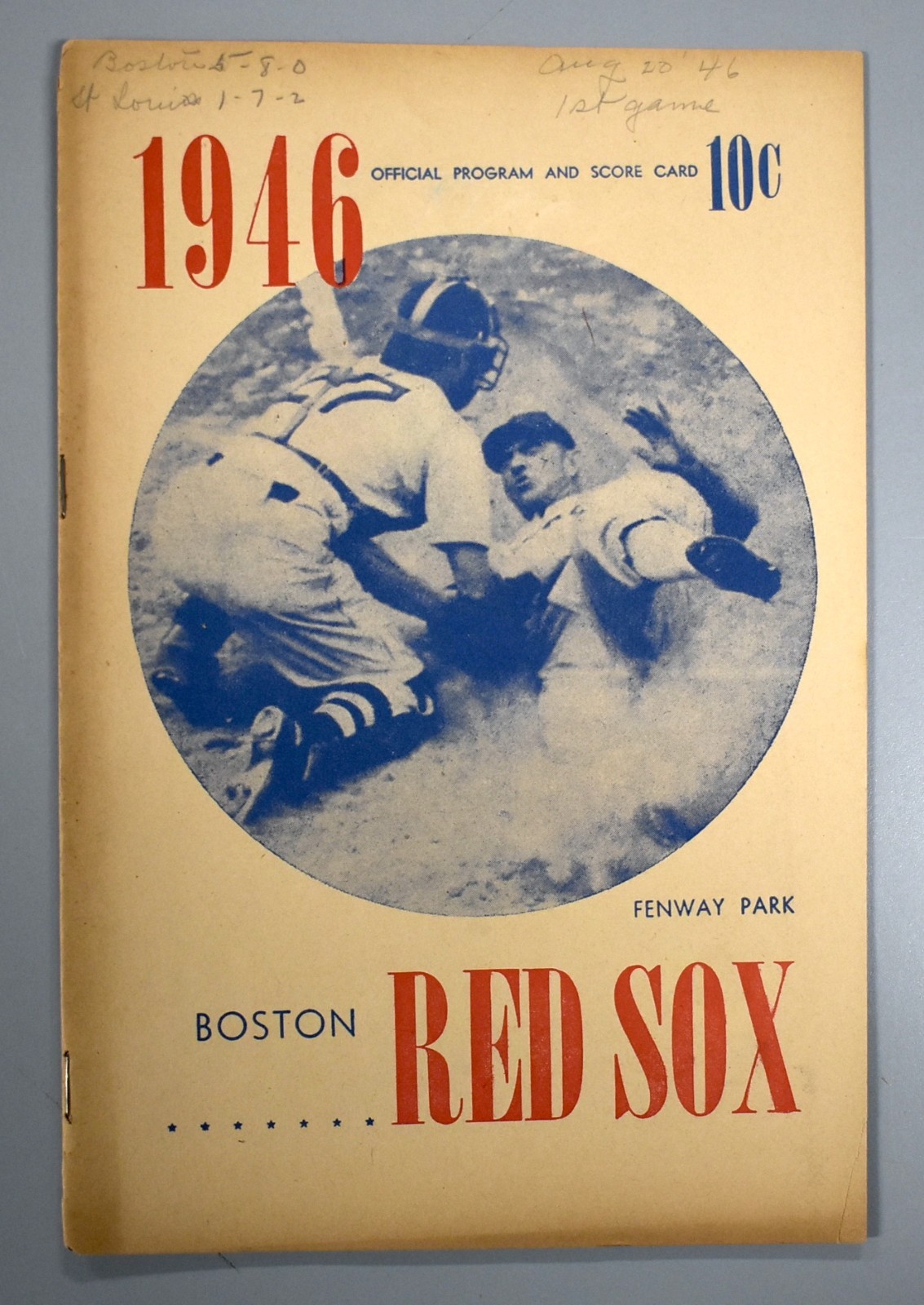 Boston Red Sox vs St. Louis Browns August 20th 1946 Official Scorecard