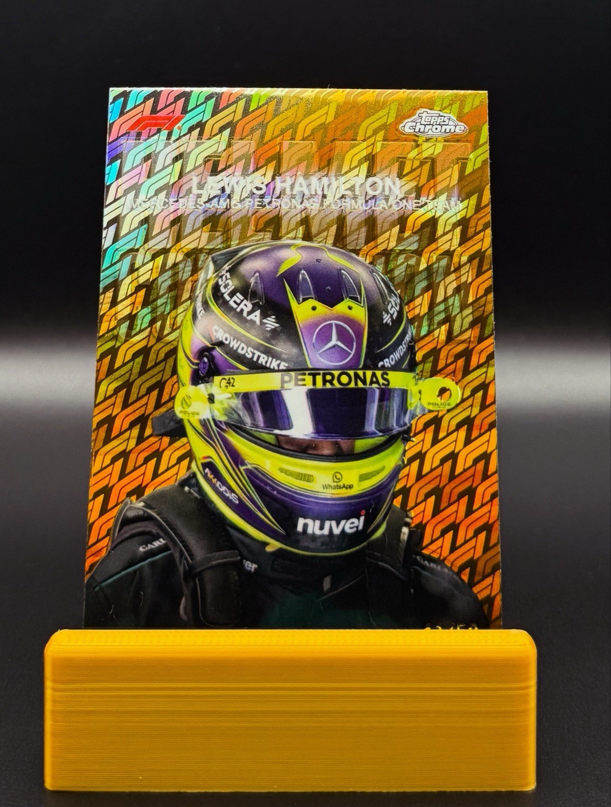 2024 Topps Chrome Formula 1 Logofractor Lewis Hamilton Helmet Collection 41/50